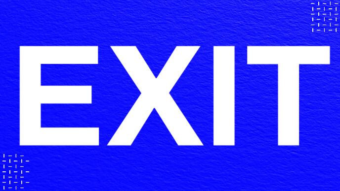 Blue Exit Sign