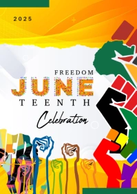 Bright Joyful Juneteenth Freedom Celebration A5 template
