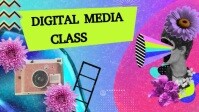 Bright lime green Floral Vibrant Digital Media Youtube Thumbnail  Youtube Thumbnail template