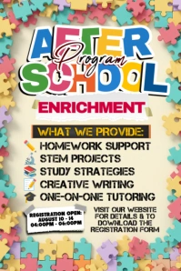 Bright Minds After Class Plakkaat template