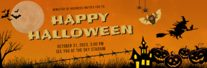 Bright orange Halloween Twitter header template