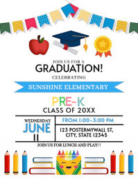 White Graduation Celebration Løbeseddel Template