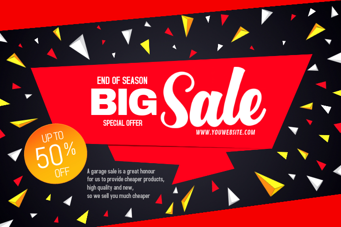 Bright Red Sale Banner Template Postermywall