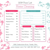 Bright Spring Cleaning Price List Design Instagram Post template
