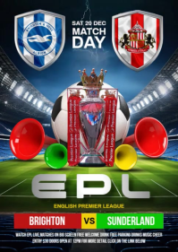 Brighton vs Sunderland A6 template