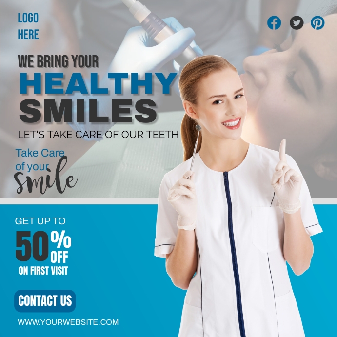 Bring Your Healthy Smile Ads Instagram Post template