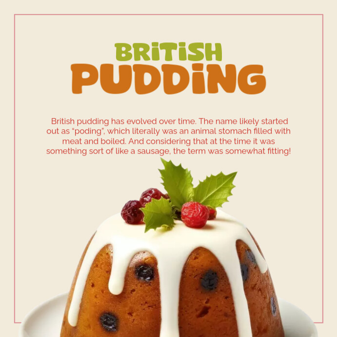 British Pudding Day Template | PosterMyWall