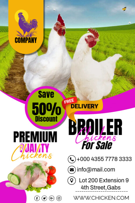 Chicken Window Poster Broiler Chicken Poster Template | PosterMyWall