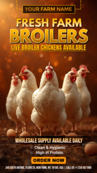 Brown Broiler Chicken Supply Digitalt display Template