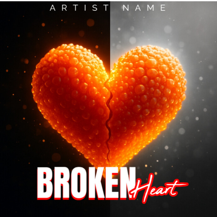 BROKEN HEART Album Cover template