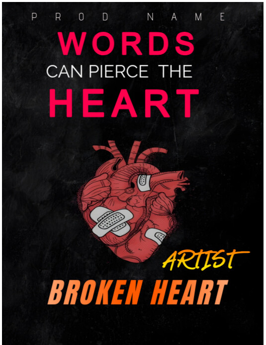 Broken heart Flyer (US Letter) template