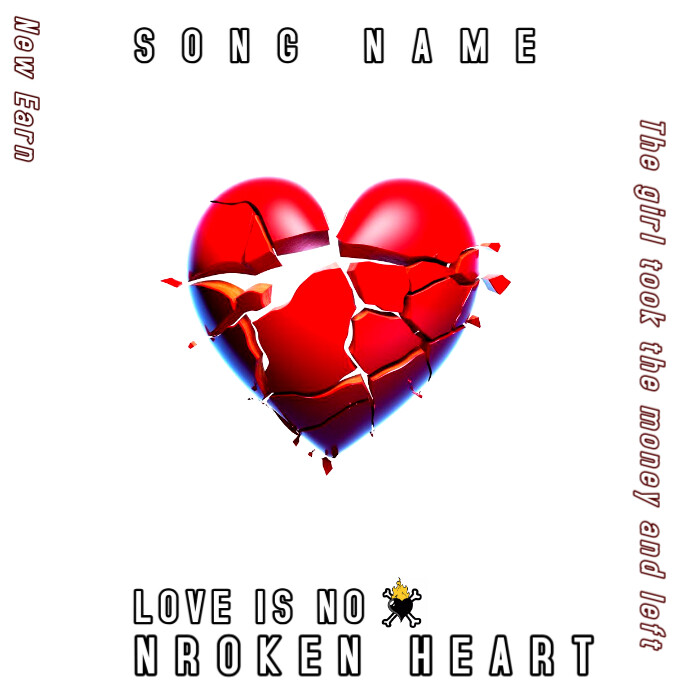 Broken heart Instagram Post template
