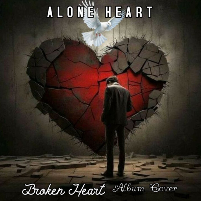 broken heart Instagram Plasing template