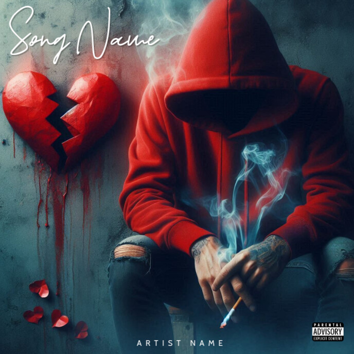 Plantilla de broken heart song mixtape album cover art album cover