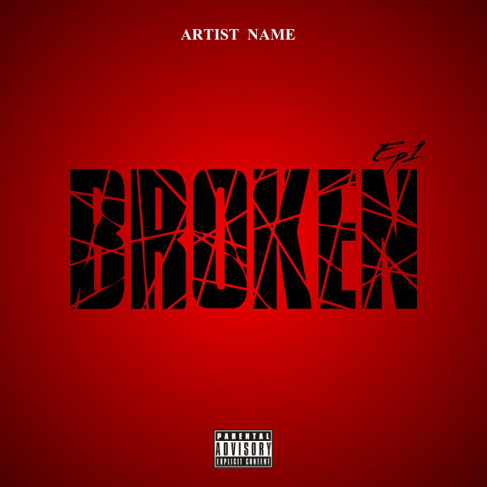 Broken song album cover template