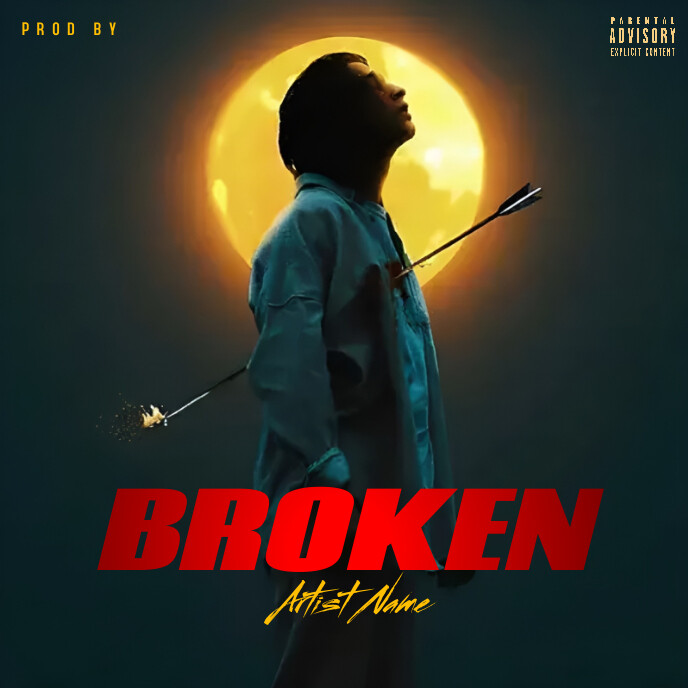 Broken song album cover template