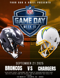 Noir NFL Game Day Event Flyer Template