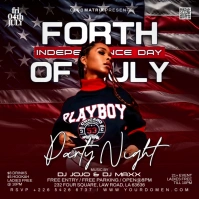 Brown 3d 4th Of July Party  Square (1:1) template