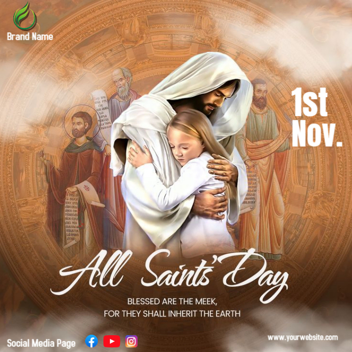 Plantilla de Brown 3d All Saints Day Template Instagram Post | PosterMyWall