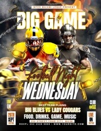 Brown 3d American Football Championship Game Day  Flyer (us Letter) template