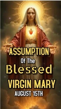 Brown 3d Assumption Of The Blessed Virgin Mary Instagram Reel template