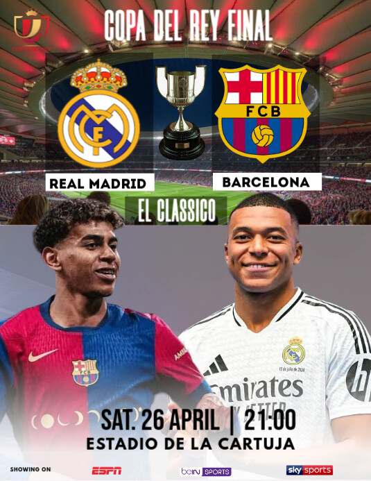 Plantilla de Brown 3d Barcelona Vs Real Madrid El Classico Copa Del Rey ...