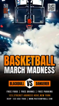 Brown 3d Basketball March Madness Instagram Reel template