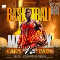 Brown 3d Basketball Match Day Video Ads Flyer Instagram Post template
