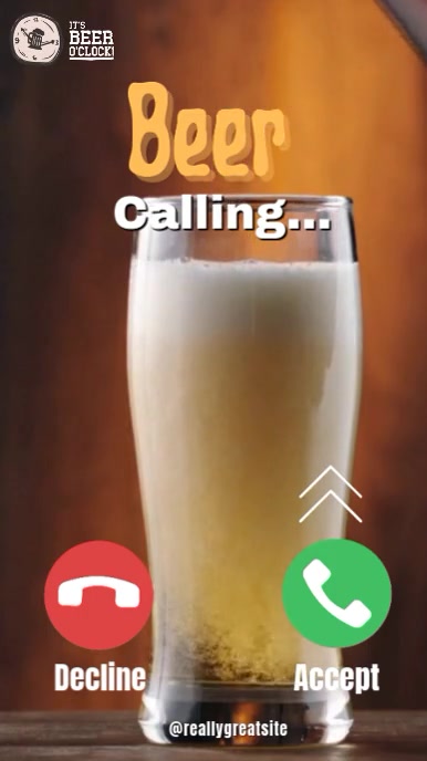 Brown 3d Beer Calling  Digital Display (9:16) template