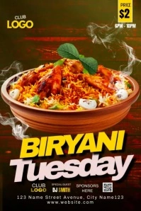 Brown 3d Biryani Poster template