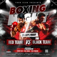 Brown 3d Boxing Night Flyer Instagram Post template