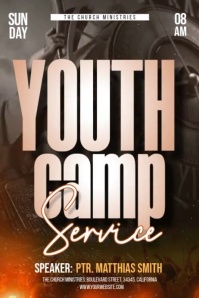 Brown Youth Camp Service Poster Template