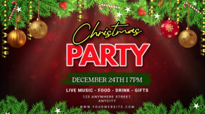 Brown 3d Christmas Party Pos Twitter template