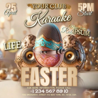 Brown 3D Easter Karaoke Event Instagram Post Video Instagram-Beitrag template
