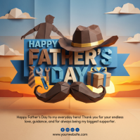 Brown 3D Father's Day Instagram Post template