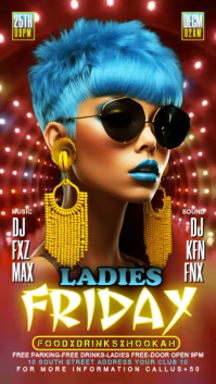 Brown 3d Friday Ladies Nigh Party Flyer Instagram Reel template