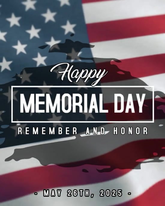 Brown 3d Happy Memorial Day Instagram Portrait template