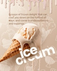 Brown 3d Ice Cream Day Instagram Portrait template