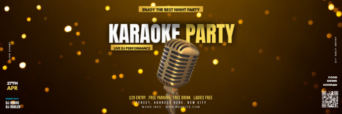 Brown 3d Karaoke Party Tajuk Twitter template