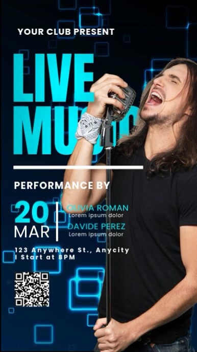 Brown 3d Live Music Reel Instagram template