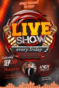 Brown 3d Liveshow  Poster Plakat template