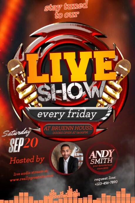 Brown 3d Liveshow Poster Template | PosterMyWall