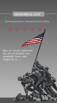 Brown 3d Memorial Day  Digital Display (9:16) template