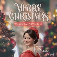 Brown 3d Merry Christmast Greeting Pos Instagram template