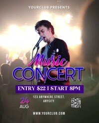 Brown 3d Music Concert Instagram Portrait template