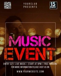 Brown 3d Music Event Instagram Portrait template
