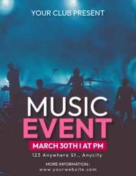 Brown 3d Music Event Pamflet (letter As) template