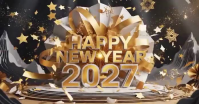 Castanho New Year Celebration Gedeelde afbeelding op Facebook Template