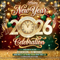 Brown 3d New Year Celebration Square (1:1) template