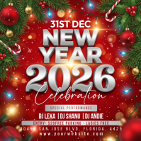 Brown 3d New Year Square (1:1) 方形(1:1) template